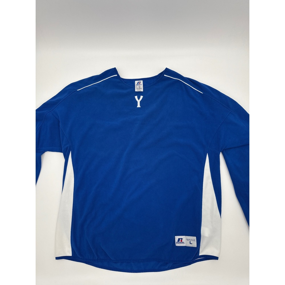 Russell Athletic Mens Blue Fleece Pullover Training Top Large 811MEMK Y Logo